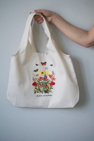 No Rain, No Flowers Canvas Tote