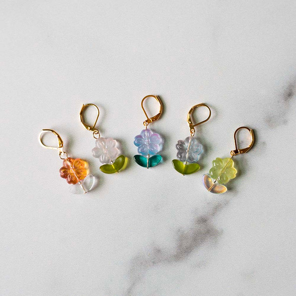 Prismatic Petals Stitch Markers – Set of 5